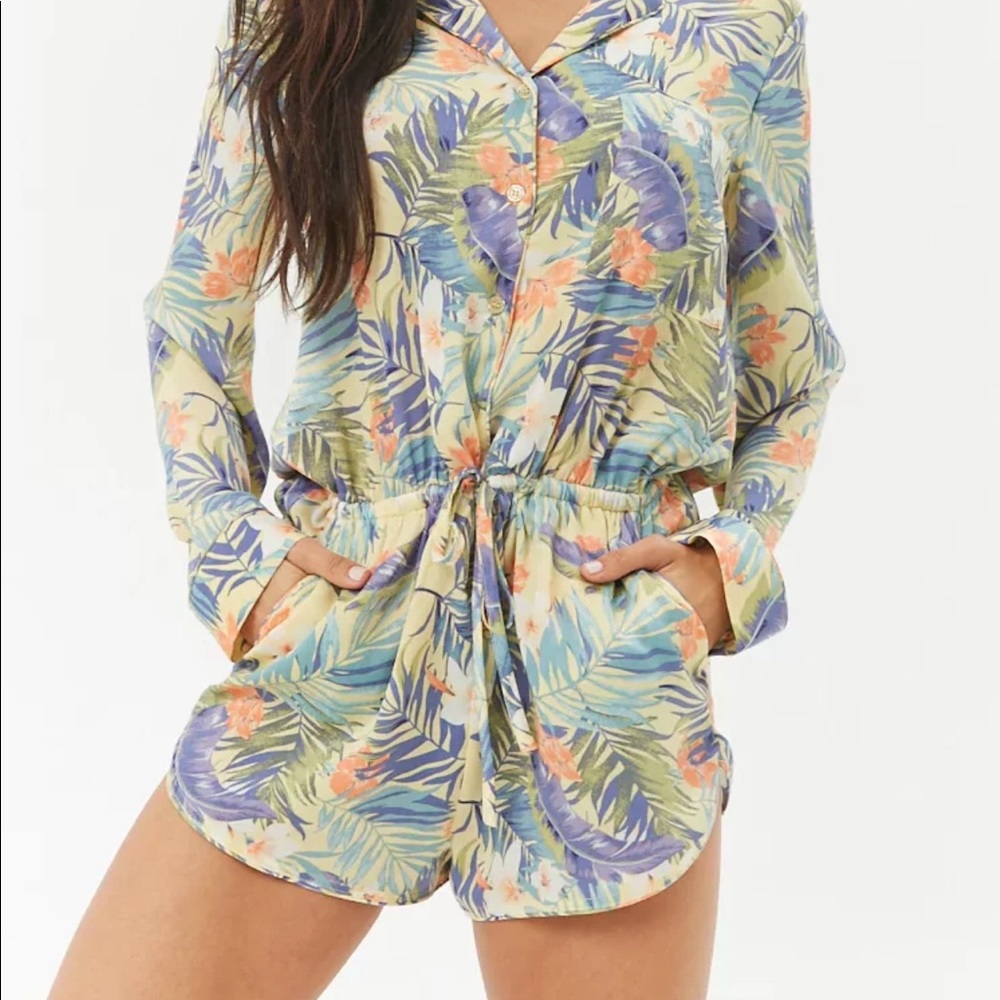 Satin tropical romper